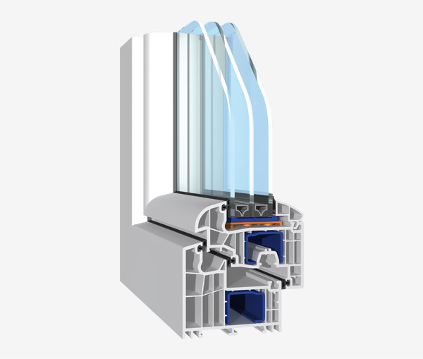 Aspect cu suprafete decalate pe jumatate si canat rotund